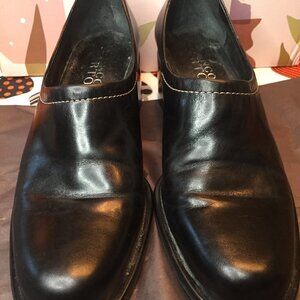 Franco Sarto Black Leather Loafers Size 8M